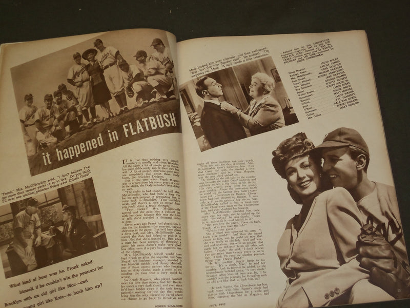 1942 JULY SCREEN ROMANCES MAGAZINE - ANN SHERIDAN & DENNIS MORGAN COVER - M 107