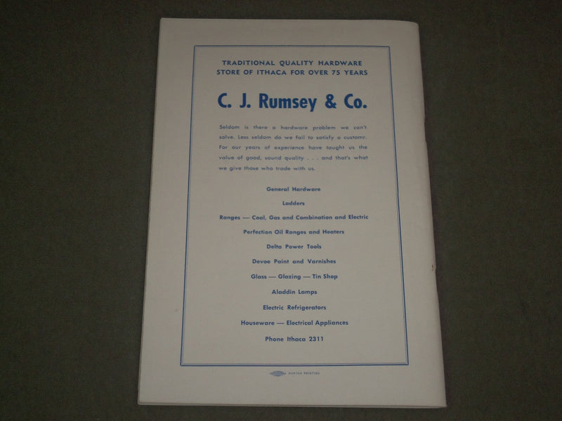 1952 AUGUST TOMPKINS COUNTY FAIR PROGRAM - ITHACA NEW YORK - J 2627