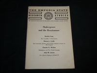 1964 SEPTEMBER SHAKESPEARE AND THE RENAISSANCE BOOK - EMPORIA STATE - J 6816