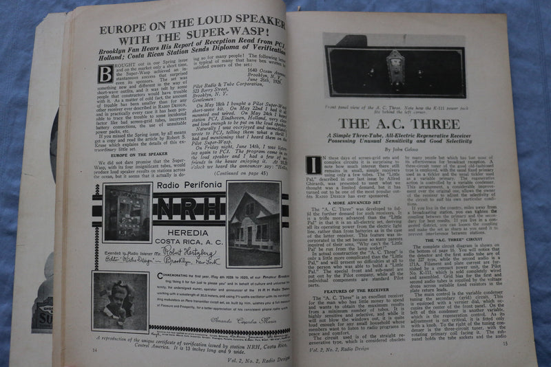 1929 SUMMER RADIO DESIGN SOFTCOVER HANDBOOK - PORTABLE SUPER-WASP - K 315