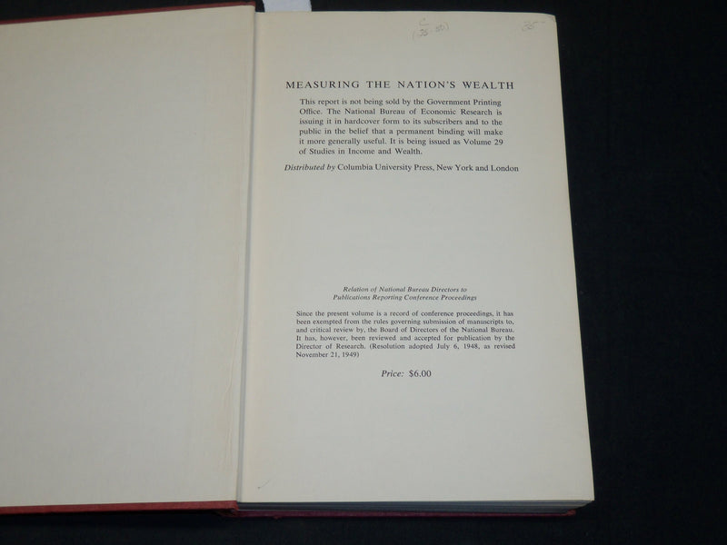 1964 MEASURING THE NATION'S WEALTH VOLUME NO. 29 - U. S. CONGRESS - KD 5893