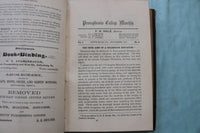 1877-1890 PENNSYLVANIA COLLEGE MONTHLY BOUND VOLUMES - LOT OF 7 - KD 9561