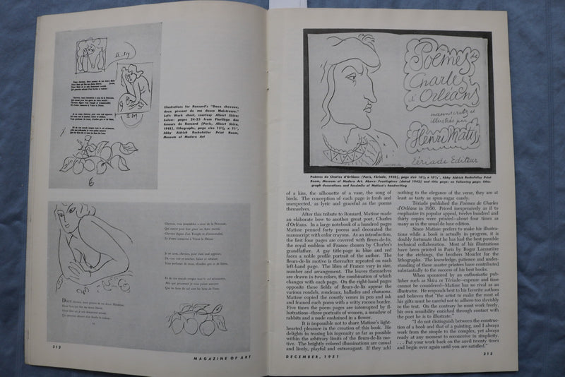 1951 DECEMBER MAGAZINE OF ART - K 2964