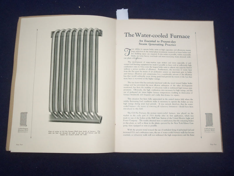 1927 C-E FIN FURNACE CATALOG - COMBUSTION ENGINEERING CORP - NEW YORK - J 9331