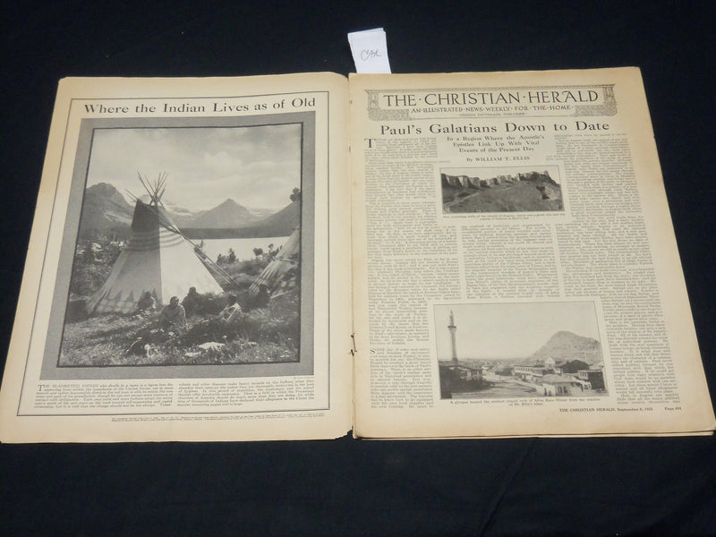 1923 SEPTEMBER 8 CHRISTIAN HERALD MAGAZINE - NICE AUTO ADS - ST 530C