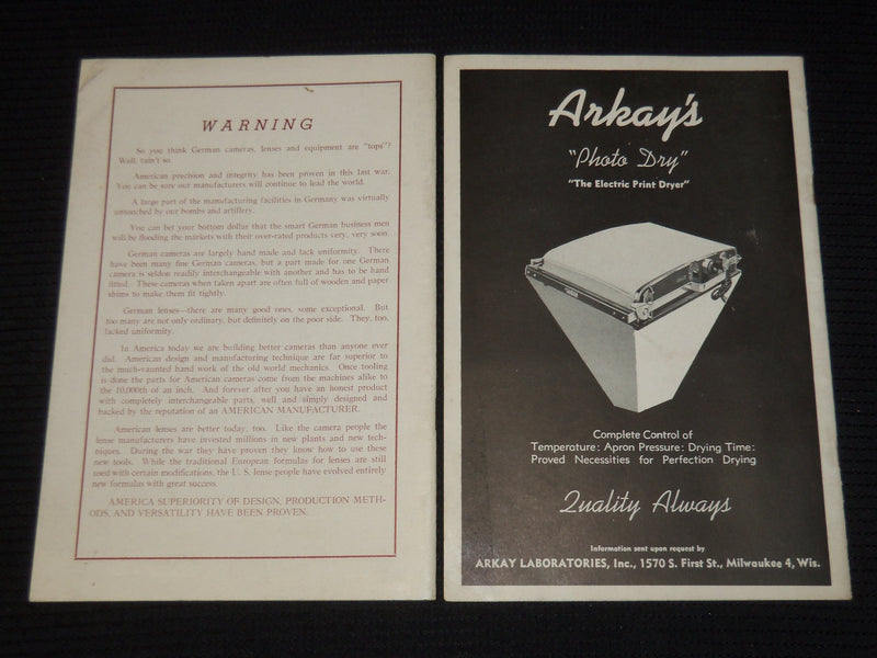 1945 HIGHLIGHTS OF PHOTOGRAPHIC ART MAGAZINE LOT OF 2 ISSUES - K 633