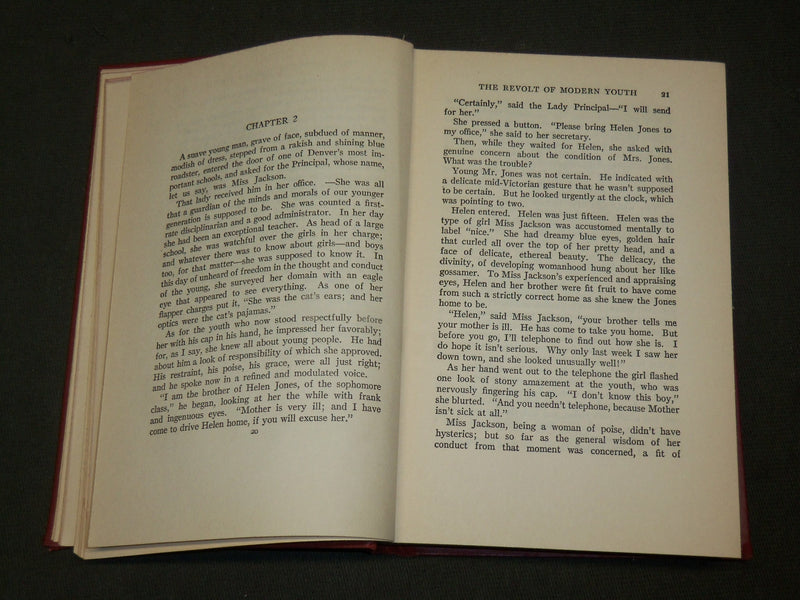 1925 THE REVOLT OF MODERN YOUTH HARDCOVER BOOK BY LINDSEY & EVANS - KD 6122