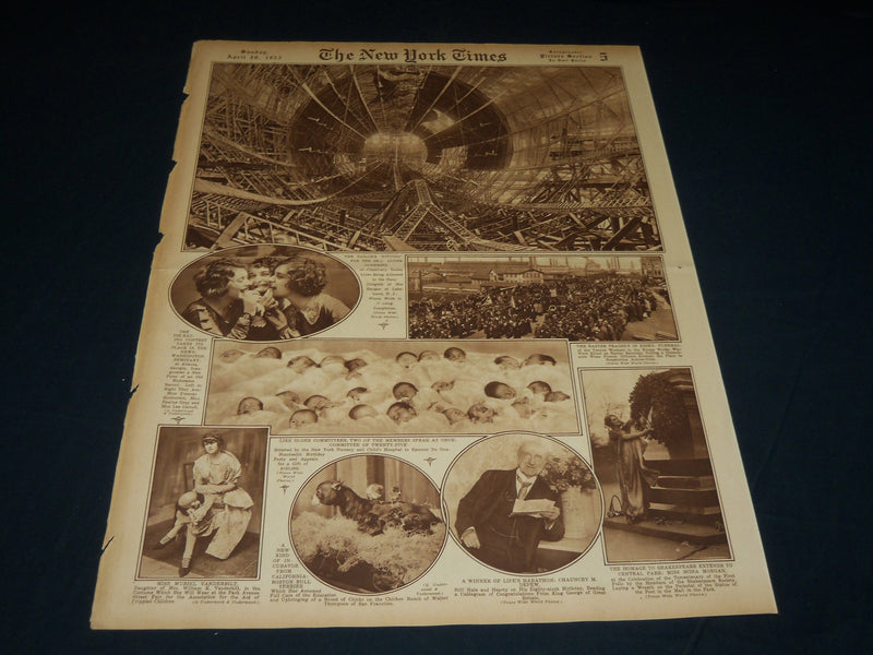 1923 APRIL 29 NEW YORK TIMES PICTURE SECTION - ZR-1 - BABE RUTH - NT 8882