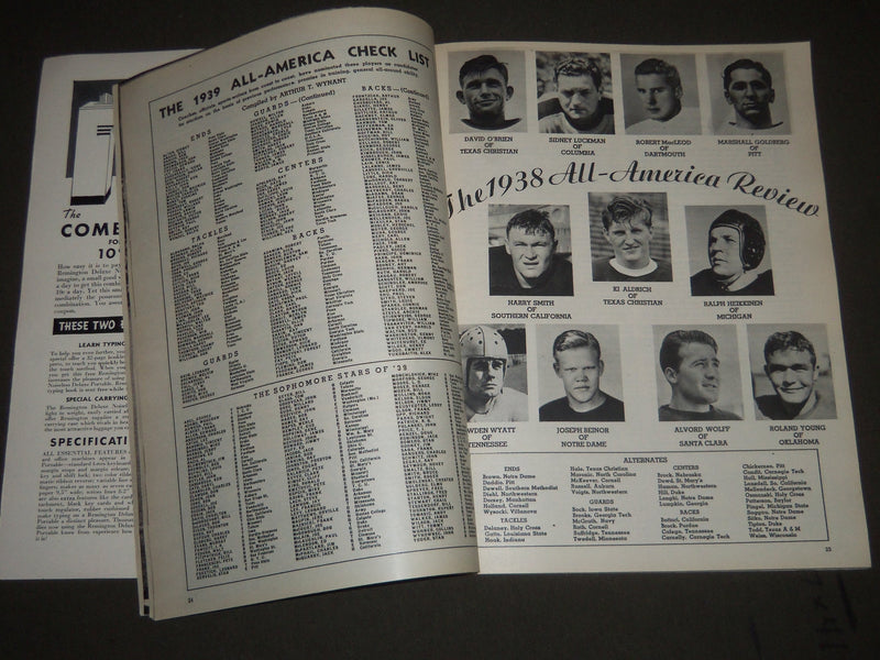 1939 FOOTBALL ILLUSTRATED ANNUAL MAGAZINE - GREAT COVER & PHOTOS - J 2510