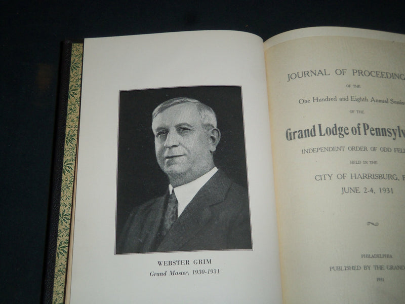1929-1933 GRAND LODGE OF PENNSYLVANIA PROCEEDINGS BOUND VOLUME LOT OF 5- KD 1113