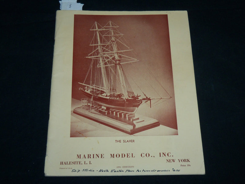 1951 MARINE MODEL CO. CATALOG - NEW YORK - THE SLAVER - J 6629