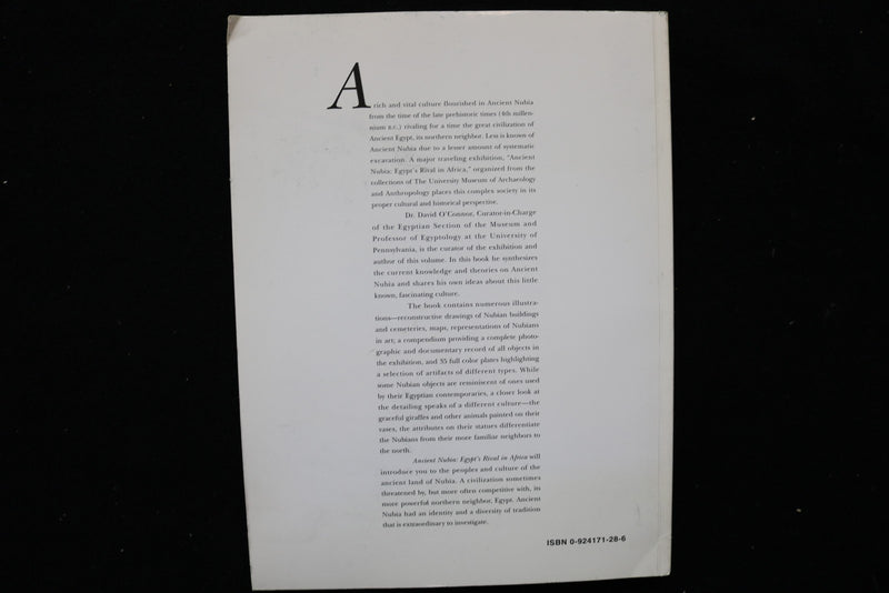 1993 ANCIENT NUBIA - EGYPT'S RIVAL IN AFRICA SOFTCOVER BOOK - KD 9829