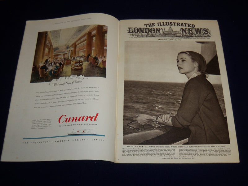 1956 APRIL 21 ILLUSTRATED LONDON NEWS MAGAZINE - RAINER'S BRIDE COVER - E 8062