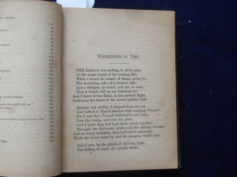 1878 WHISPERINGS OF TIME HARDCOVER BOOK BY DELIA M. HILLS - KD 8430
