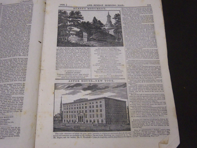1836-1837 THE NATIONAL ATLAS & SUNDAY MORNING MAIL NEWSPAPER LOT OF 5 - NP 2056