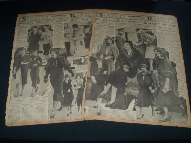 1931 PITTSBURGH SUN-TELEGRAPH SUNDAY SOCIETY SECTIONS LOT OF 13 - NTL 86