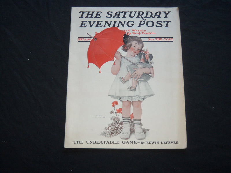 1915 SEPTEMBER 4 THE SATURDAY EVENING POST MAGAZINE - ILLUSTRATED COVER - SP 668