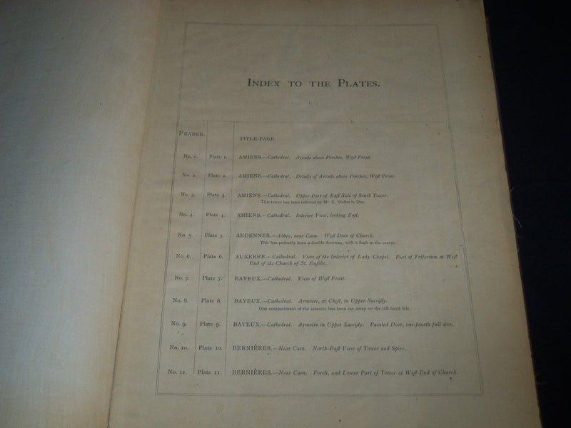 1862 SPECIMENS OF MEDIEVAL ARCHITECTURE VOLUME BY W. EDEN NESFIELD - Z 135