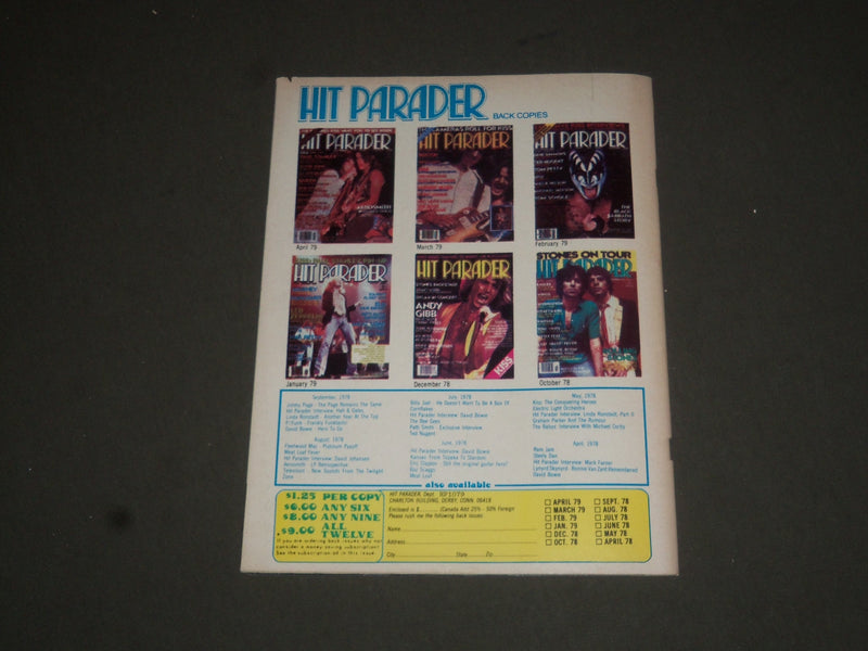 1979 OCTOBER HIT PARADER MAGAZINE - PETE TOWNSEND OF THE WHO COVER - SP 7782
