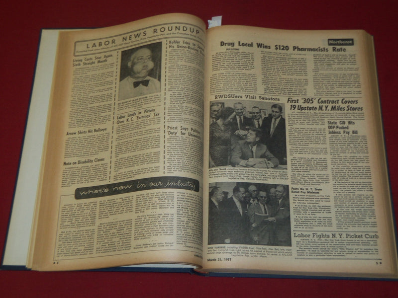 1957 RWDSU RECORD NEWSPAPER BOUND VOLUME NO. 4 - RETAIL - WHOLESALE - R 15H