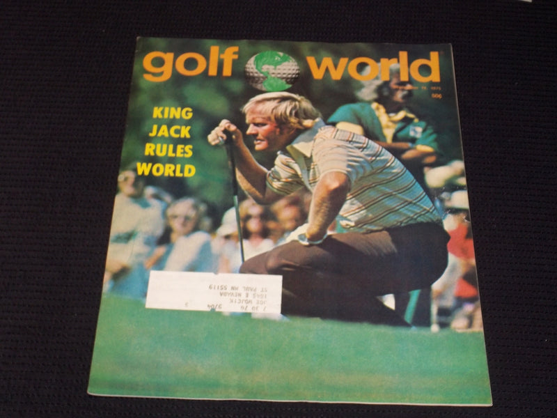 1975 SEPTEMBER 19 GOLF WORLD MAGAZINE - JACK NICKLAUS FRONT COVER - E 6744