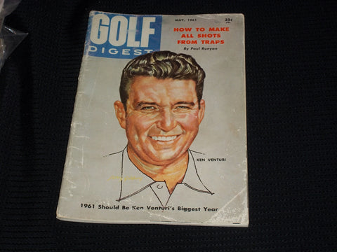 1961 MAY GOLF DIGEST MAGAZINE - KEN VENTURI FRONT COVER - E 5456