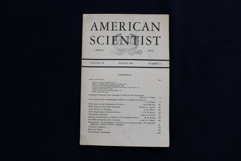 1960-1969 AMERICAN SCIENTIST MAGAZINE - LOT OF 5 - O 3610
