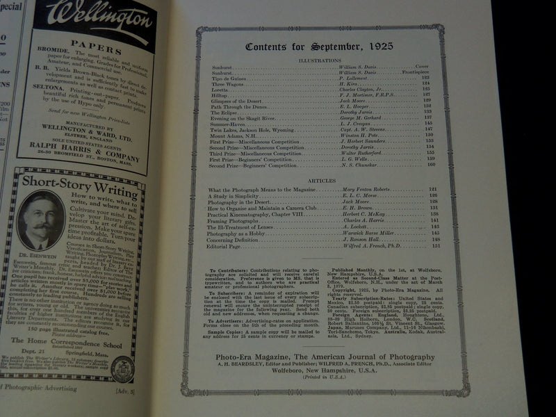 1925 SEPTEMBER PHOTO-ERA MAGAZINE - GREAT PHOTOS - SP 3253C