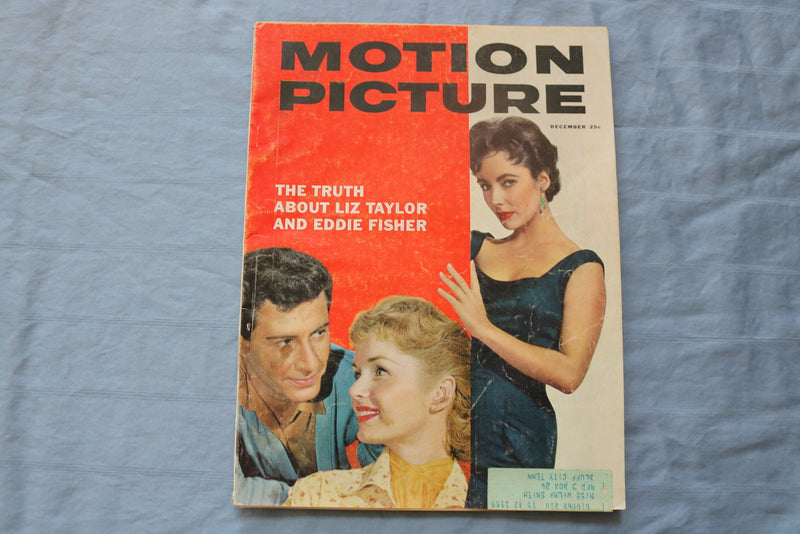 1958 DECEMBER MOTION PICTURE MAGAZINE - LIZ TAYLOR & EDDIE FISHER COVER - E 9035