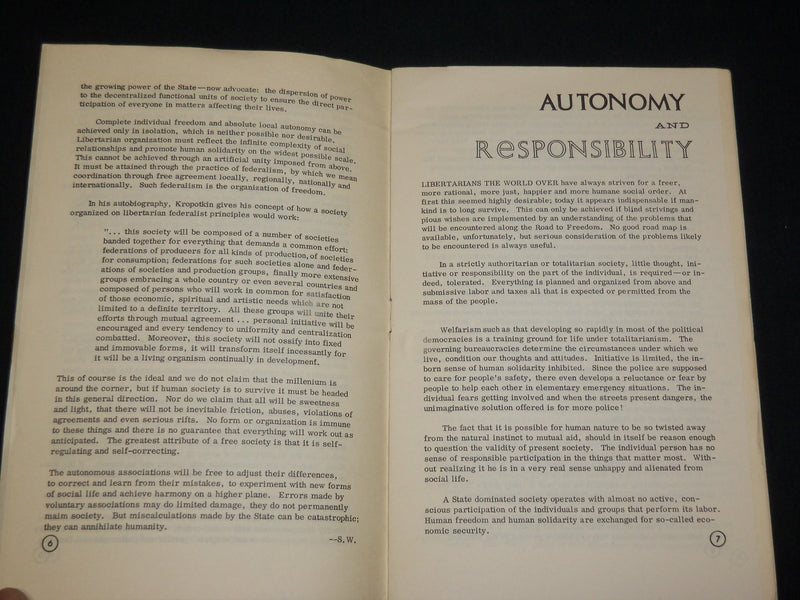 1965 SUMMER TOWARDS ANARCHISM ORDER IN FREEDOM ISSUE NO. 50 - J 6543