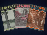 1934 LEISURE MAGAZINE OF A THOUSAND DIVERSIONS LOT OF 3 ISSUES - ILLUS. - J 1865