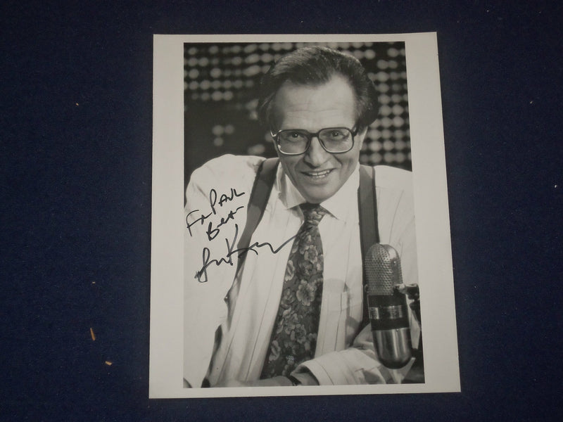 LARRY KING AUTOGRAPHED PHOTOGRAPH - J 6038
