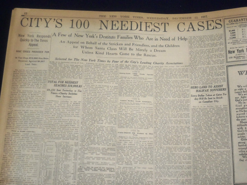 1917 DECEMBER 12 NEW YORK TIMES - 50 KILLED AT ONCE ON JACOB JONES - NT 8259
