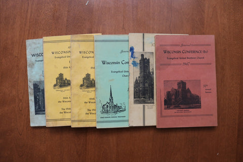 1947-1951 WISCONSIN CONFERENCE EVANGELICAL CHURCH JOURNAL - LOT OF 6 - O 3924