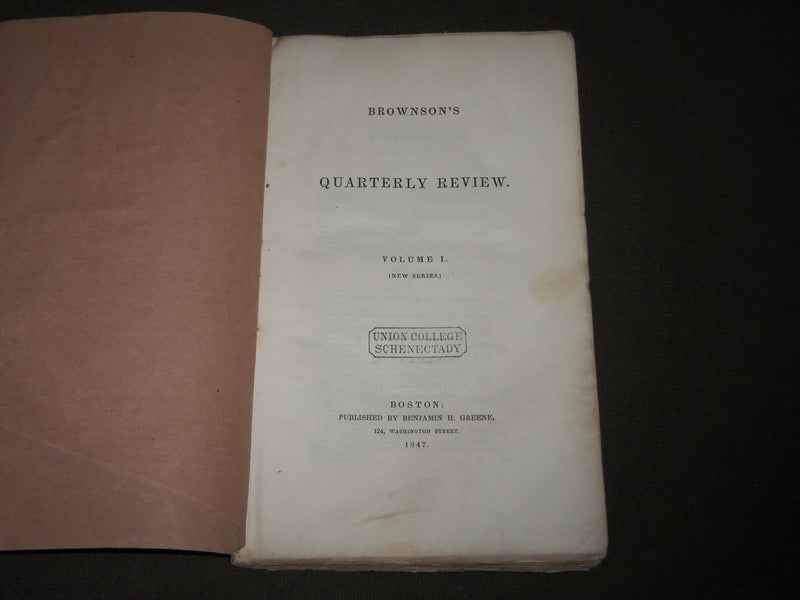 1847-1859 BROWNSON'S QUARTERLY REVIEW MAGAZINE LOT OF 9 ISSUES - WR 714