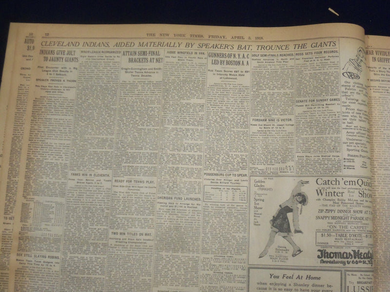 1918 APRIL 5 NEW YORK TIMES - AMERICANS IN NEW SECTOR NEAR VERDUN - NT 8202