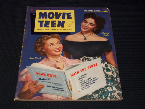 1948 JUNE MOVIE TEEN MAGAZINE - LIZ TAYLOR JANE POWELL FRONT COVER - E 15430