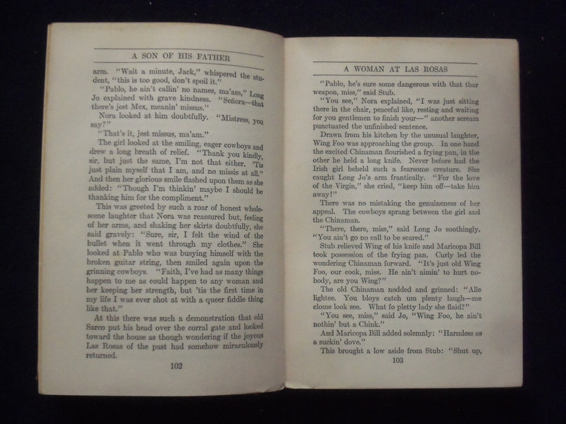 1925 A SON OF HIS FATHER HARDCOVER BOOK BY HAROLD BELL WREIGHT - KD 9037