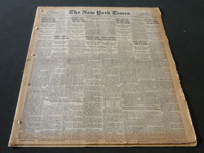 1927 JUL 18 NEW YORK TIMES - GHOST OF SARGENT REPORTED LONDON STUDIO - NT 6358