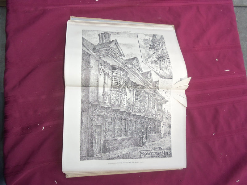 1892 JAN-DEC THE BUILDER U. K. MAGAZINE BOUND VOLUMES - 2 VOLS - FOLD OUTS- C 12