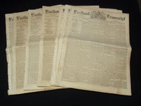 1870 THE PORTLAND TRANSCRIPT NEWSPAPER LOT OF 7 ISSUES - MAINE - NP 3297C