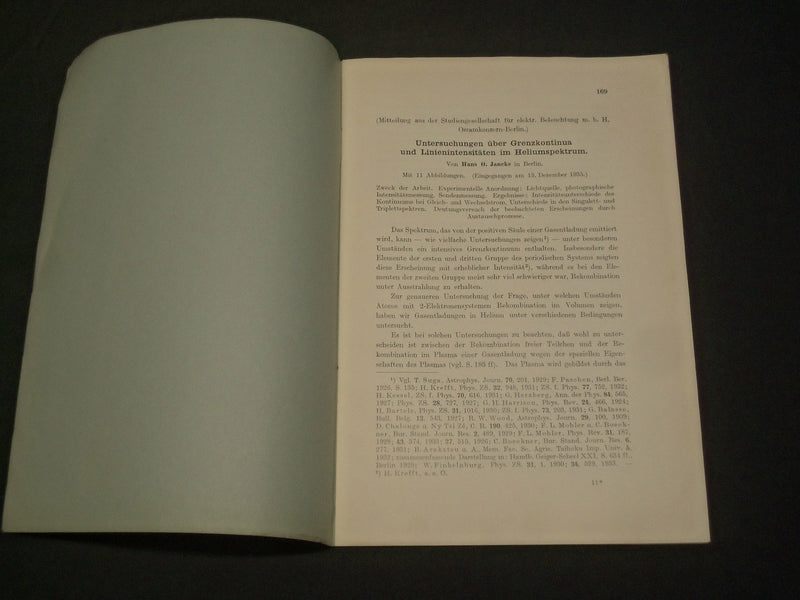 1936 UNTERSUCHUNGEN UBER GRENZKONTINUA GERMAN BOOK BY HANS O. JANCKE - J 5925