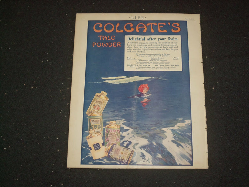 1913 AUGUST 14 LIFE MAGAZINE - SUMMER JOYS - NICE ILLUSTRATED COVER - ST 6490