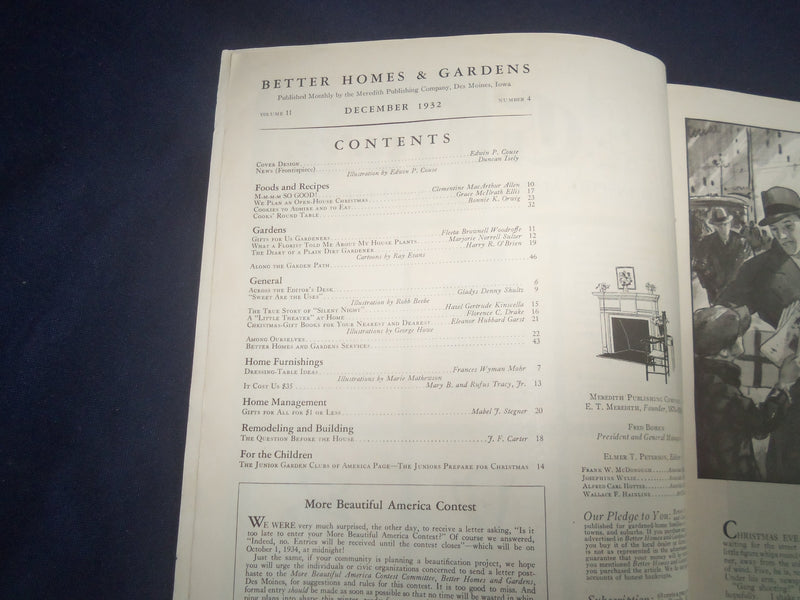1932 DECEMBER BETTER HOMES & GARDENS MAGAZINE - NICE ILLUSTRATED COVER - B 4164N