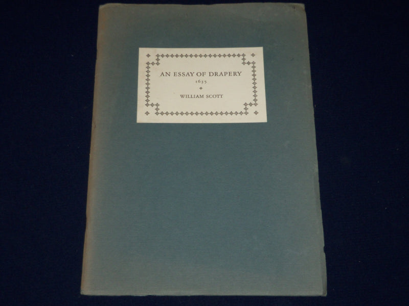 1923 AN ESSAY OF DRAPERY 1635 BY WILLIAM SCOTT SOFTCOVER BOOK - KD 3563