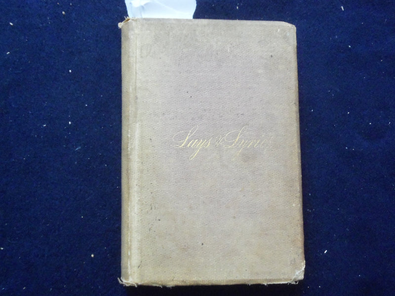 1873 LATER LAYS AND LYRICS HARDCOVER BOOK BY W.H.C. HOSMER- KD 8450