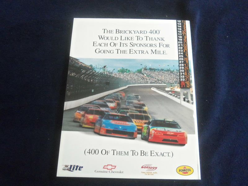 1997 AUGUST 2 BRICKYARD 400 RACING PROGRAM - GREAT PHOTOS - SP 3744O