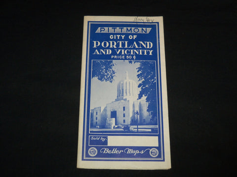 1962 PITTMAN CITY OF PORTLAND CITY OF PORTLAND & VICINITY FOLD OUT MAP - J 9050