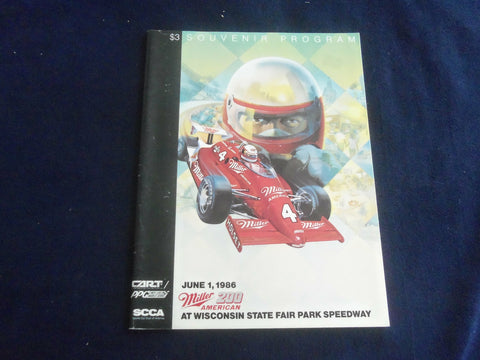 1986 JUNE 1 MILLER AMERICAN 200 RACING PROGRAM - SP 3990B
