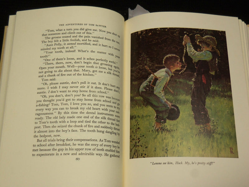 1964 ADVENTURES OF TOM SAWYER HARDCOVER BOOK - NORMAN ROCKWELL - R 725K